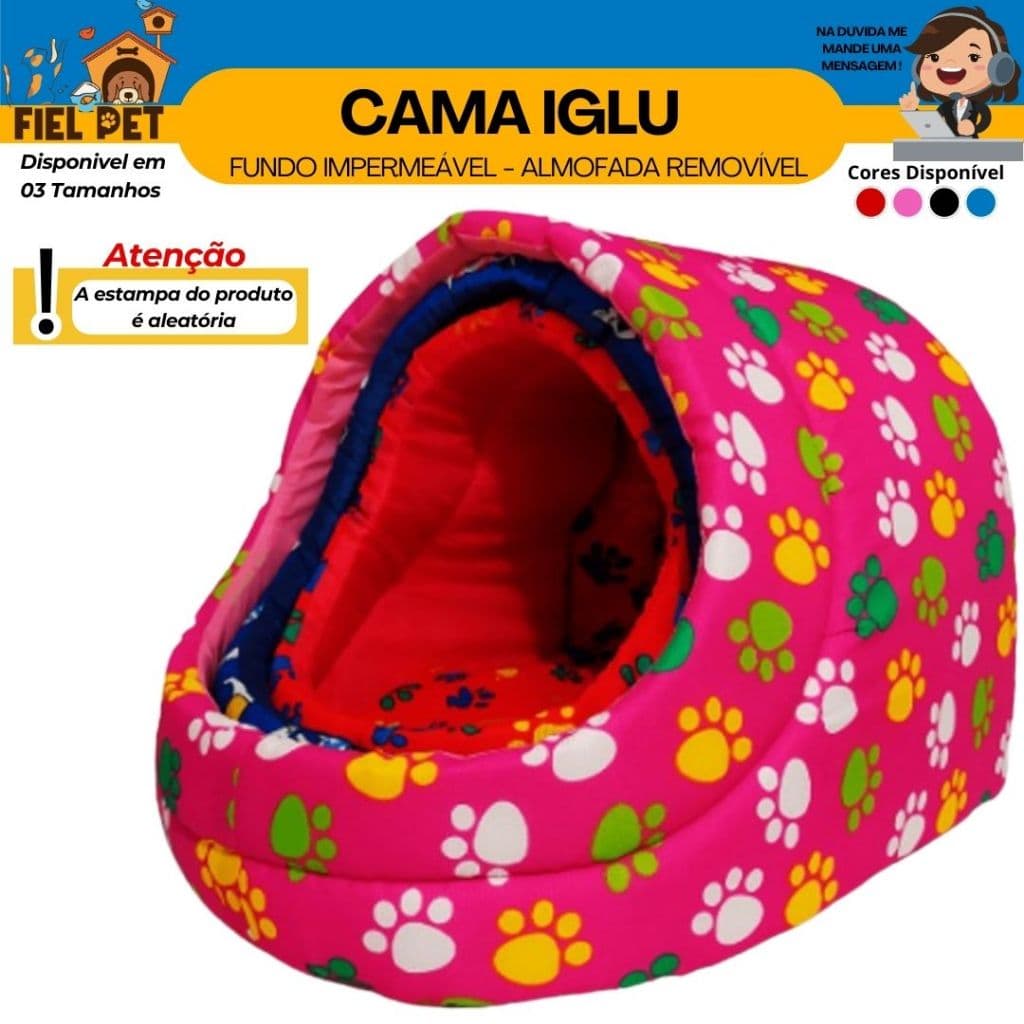 Cama Iglu Pet Cachorro Cão e Gato - Toca Pet Tunel