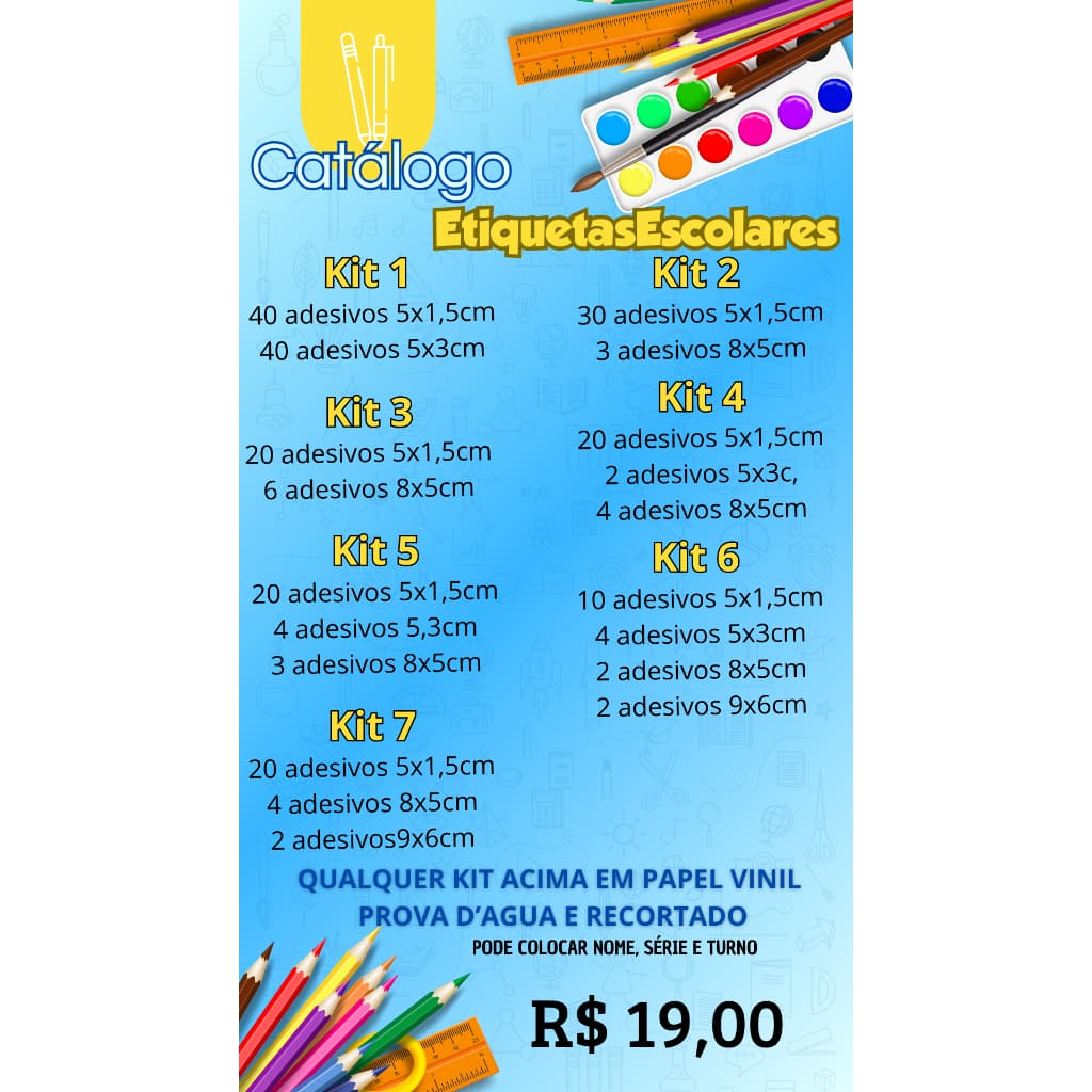 ETIQUETAS ESCOLARES MENINO