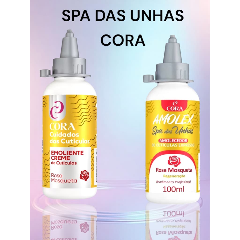 Conjunto Amolex Amolecedor de Cutículas Cora  Rosa Mosqueta + Emoliente de Cutículas Cora Creme Rosa Mosqueta 100ml