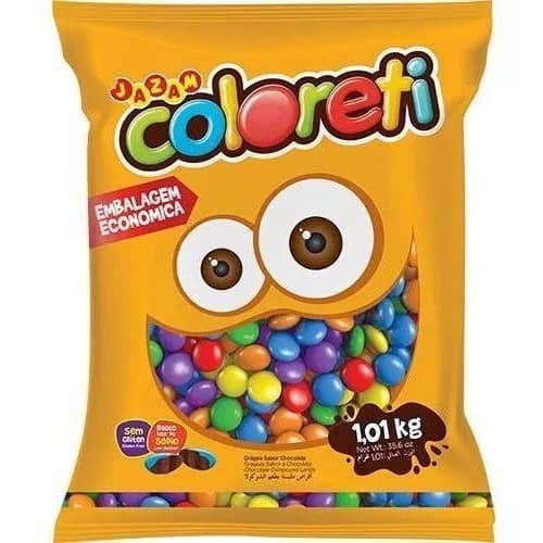 Confeito Confete de Chocolate Coloreti Sortido Colorido - 500g ou 1Kg - Tipo M&M - Jazam