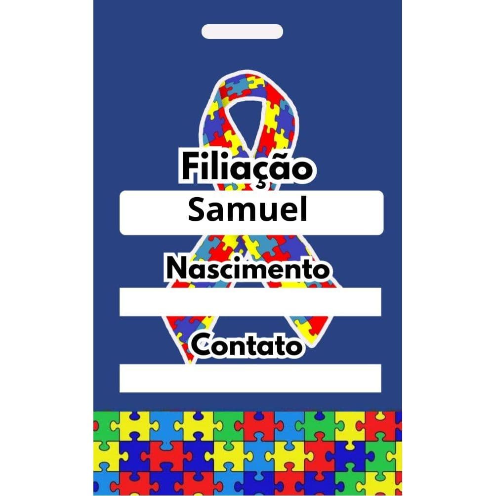 Crachá Autista + Cordão Autismo Arte grátis