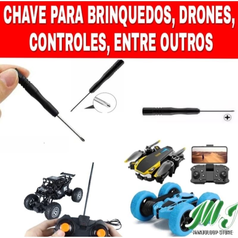 Chave Philips 2 mm para desmontagem e montagem de brinquedos, controles, drones, celulares