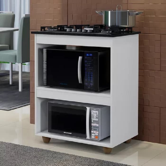 Balcão de Cozinha Para Cooktop 4 Bocas - Para Microondas e Forno Elétrico