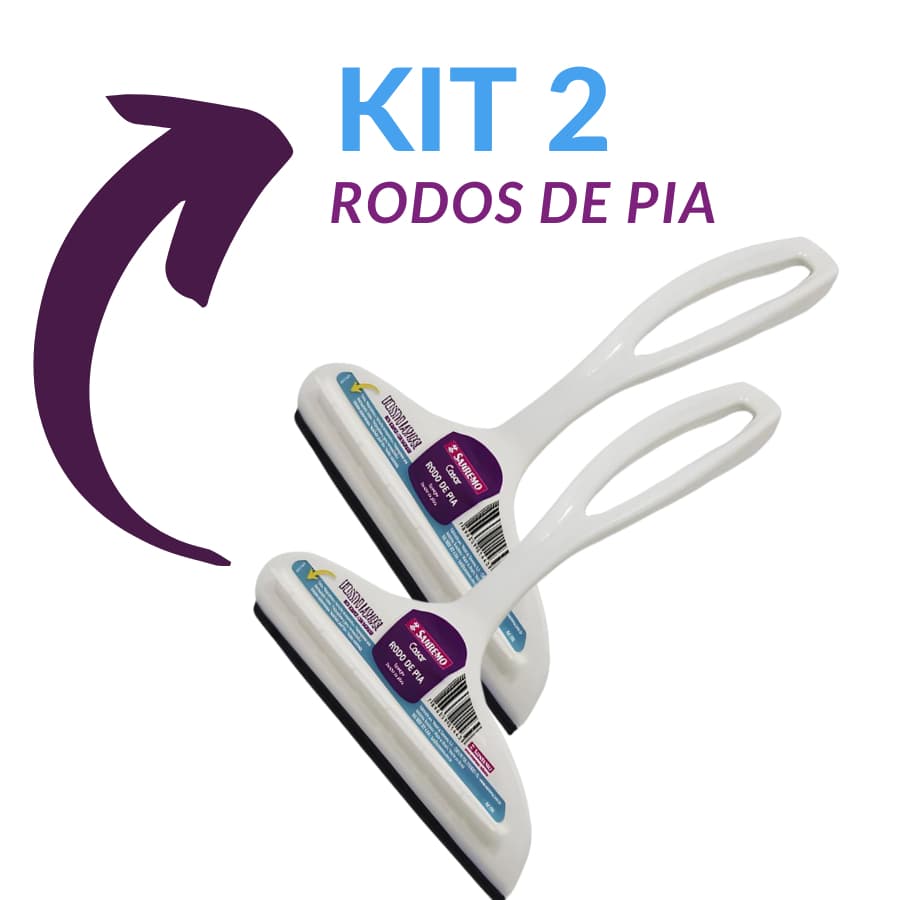 Kit 2 Rodos de Pia com Raspador Sanremo – 18x14x2 Branco