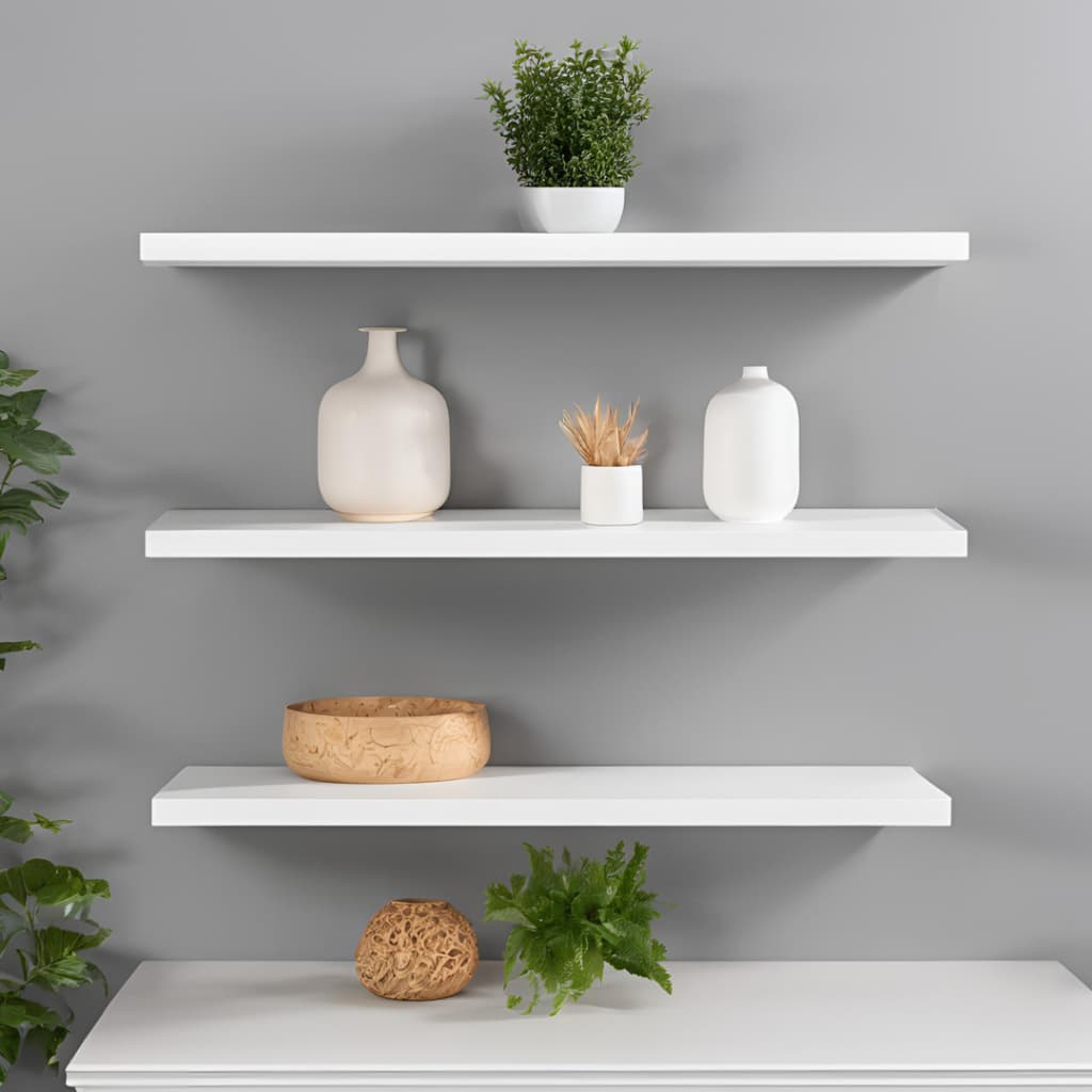 Prateleiras Branca Reta 40x10 MDF Nicho Decoração Quarto Sala Cozinha Escritorio Banheiro