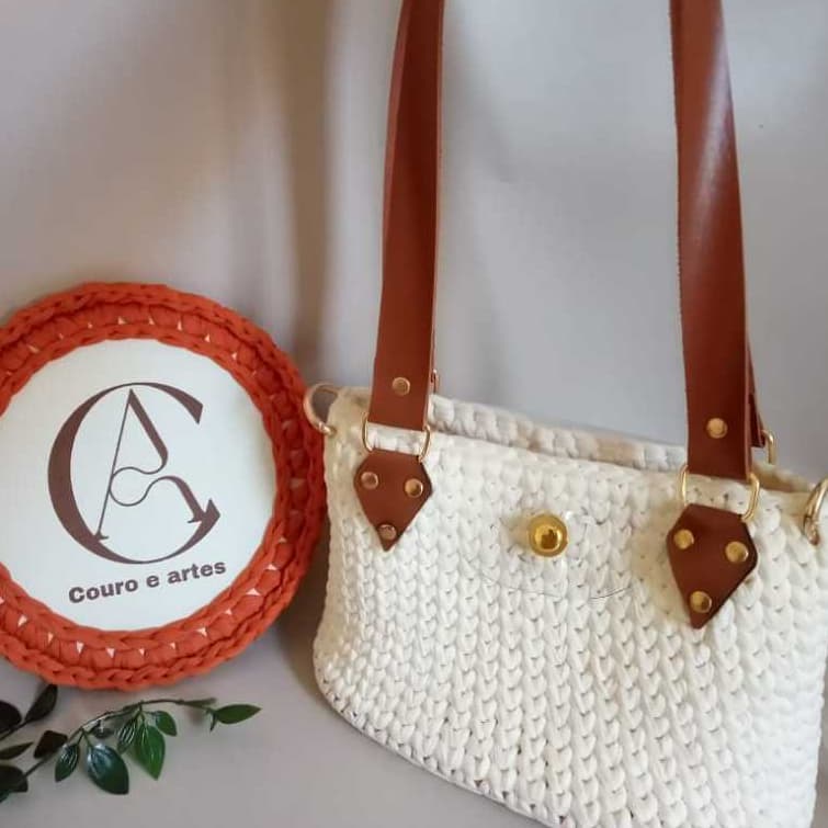 2 Alça de Ombro para Bolsa de Crochê com Ancoragem Modelo Flecha e Modelo em 8