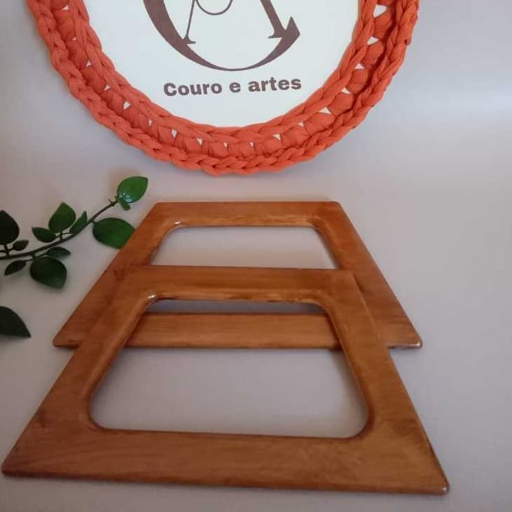 Alça de resina  trapézio (par) ideal para bolsas de crochê cor escovada.