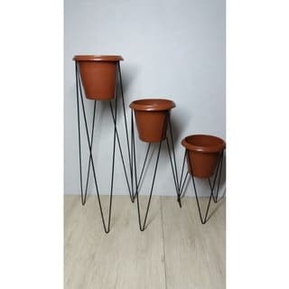 Suporte Tripé para Vasos e Plantas Jardim Kit com 3 peças 60,40 20 cm