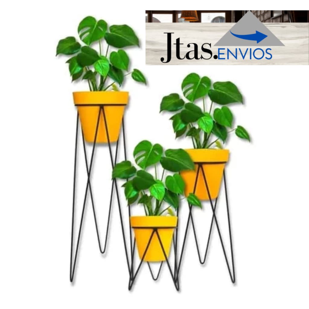 Suporte Tripé para Vasos e Plantas Jardim Kit com 3 peças 60,40 20 cm sg