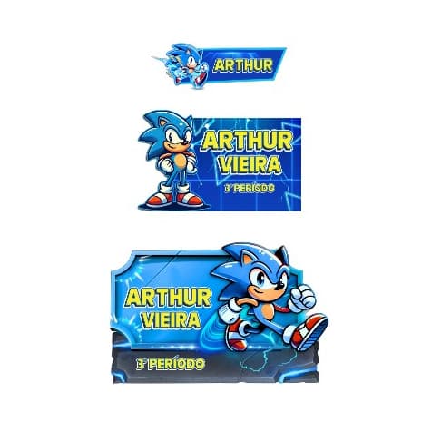 80 Etiquetas personalizadas Sonic - etiqueta escolar - adesivo escolar - etiqueta adesiva