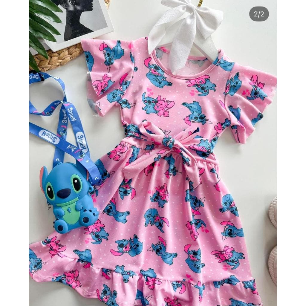 Vestido Infantil Personagens Para Meninas 2 a 10 Anos