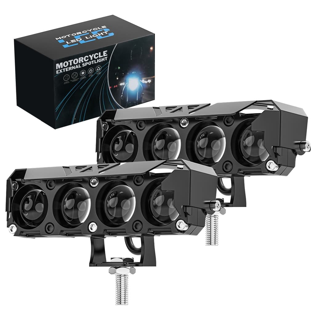 Par Farol Milha Moto Led 4 Projetor Auxiliar Neblina Lampada