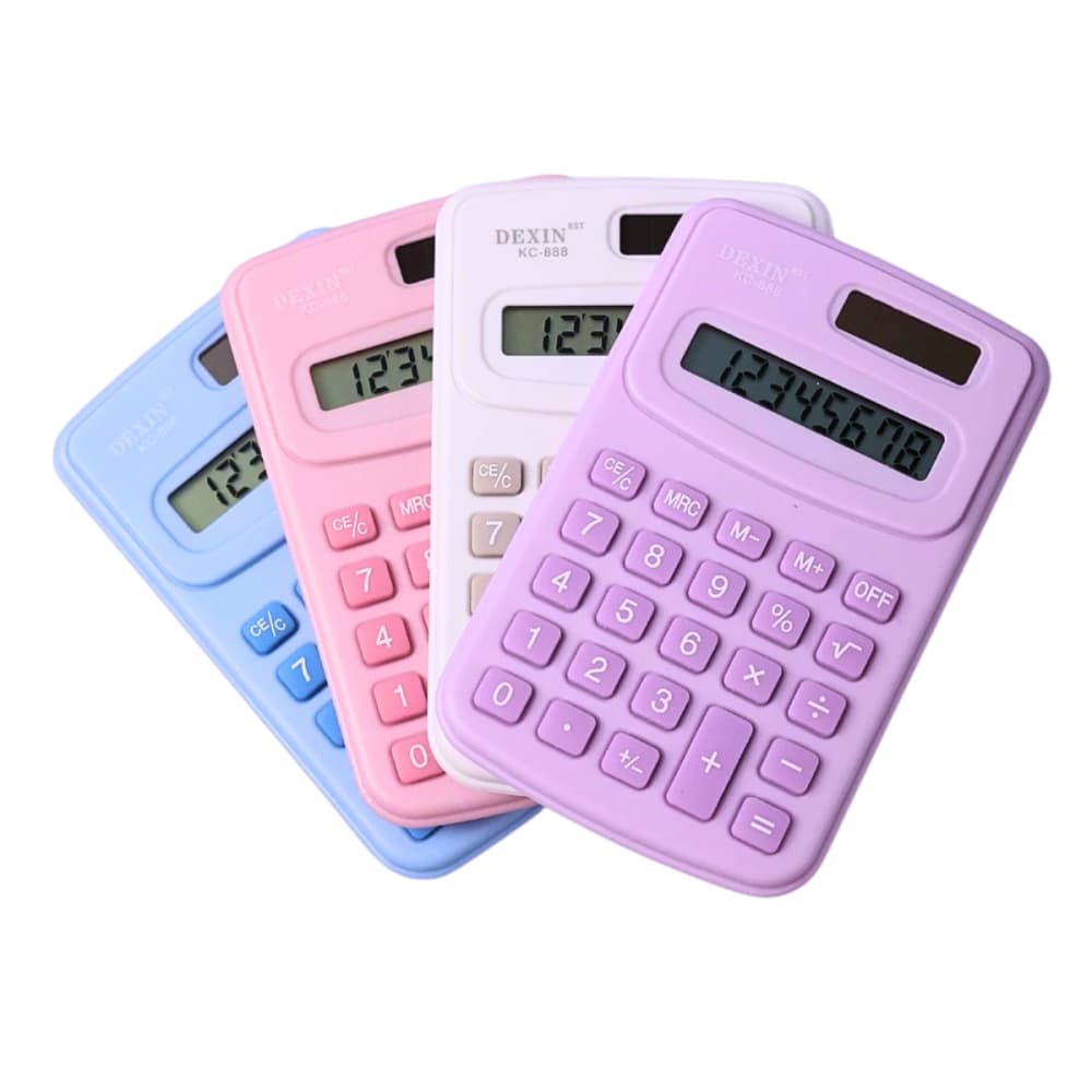 Mini Calculadora Eletrônica Portátil Colorida Tela LCD Digital