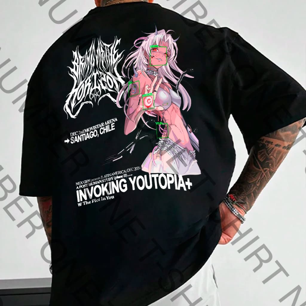 Camiseta Basica e OVERSIZED Bring Me The Horizon Invoking Youtopia World Tour Unissex