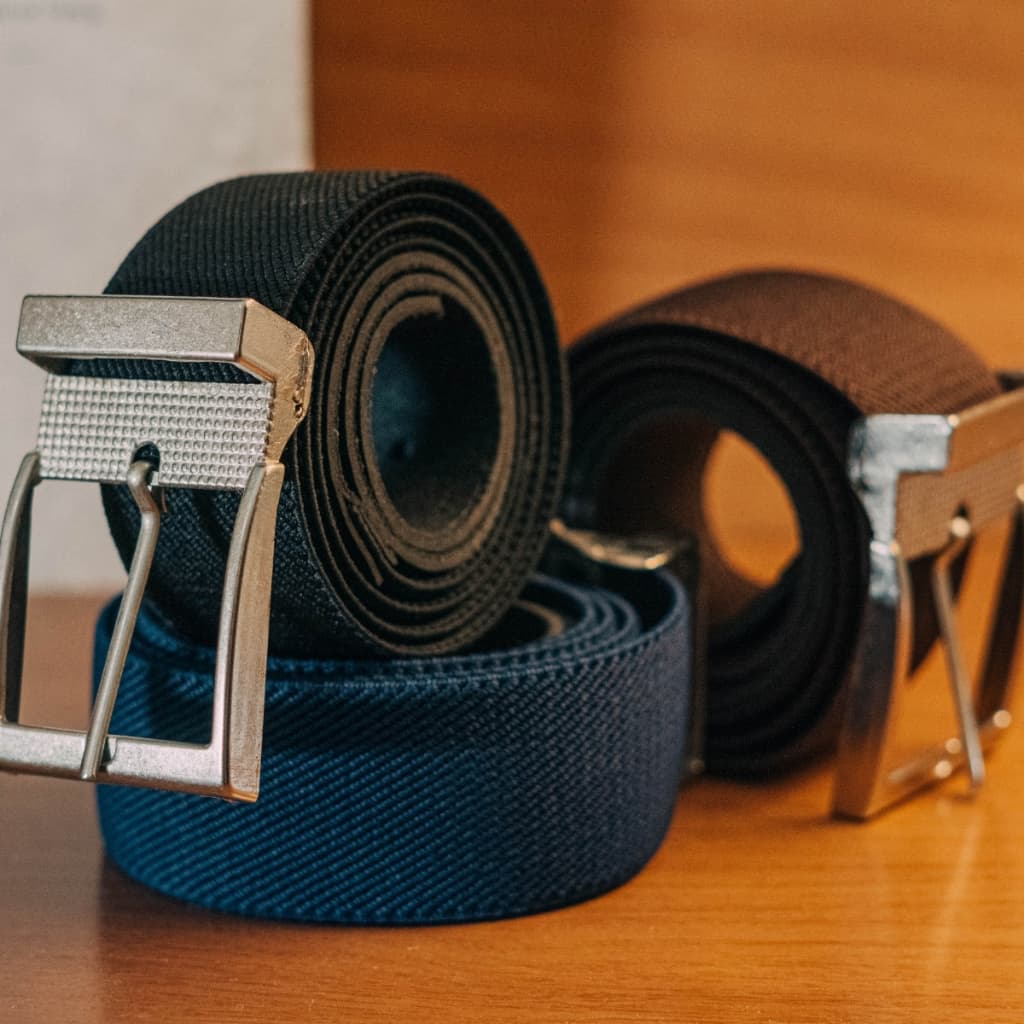 Cinto Masculino de Elástico Dupla Face Cores Fivela Metálica Ajustável