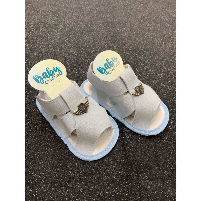 Sapatinho de bebê recém nascido - Sandália Azul Bebê Masculina