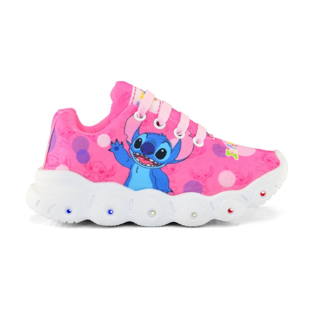 tenis infantil led stitch rosa feminino