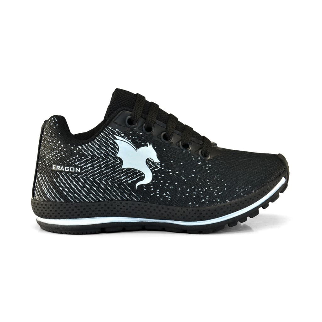 tênis infantil masculino Preto Branco Leve Confortável SL
