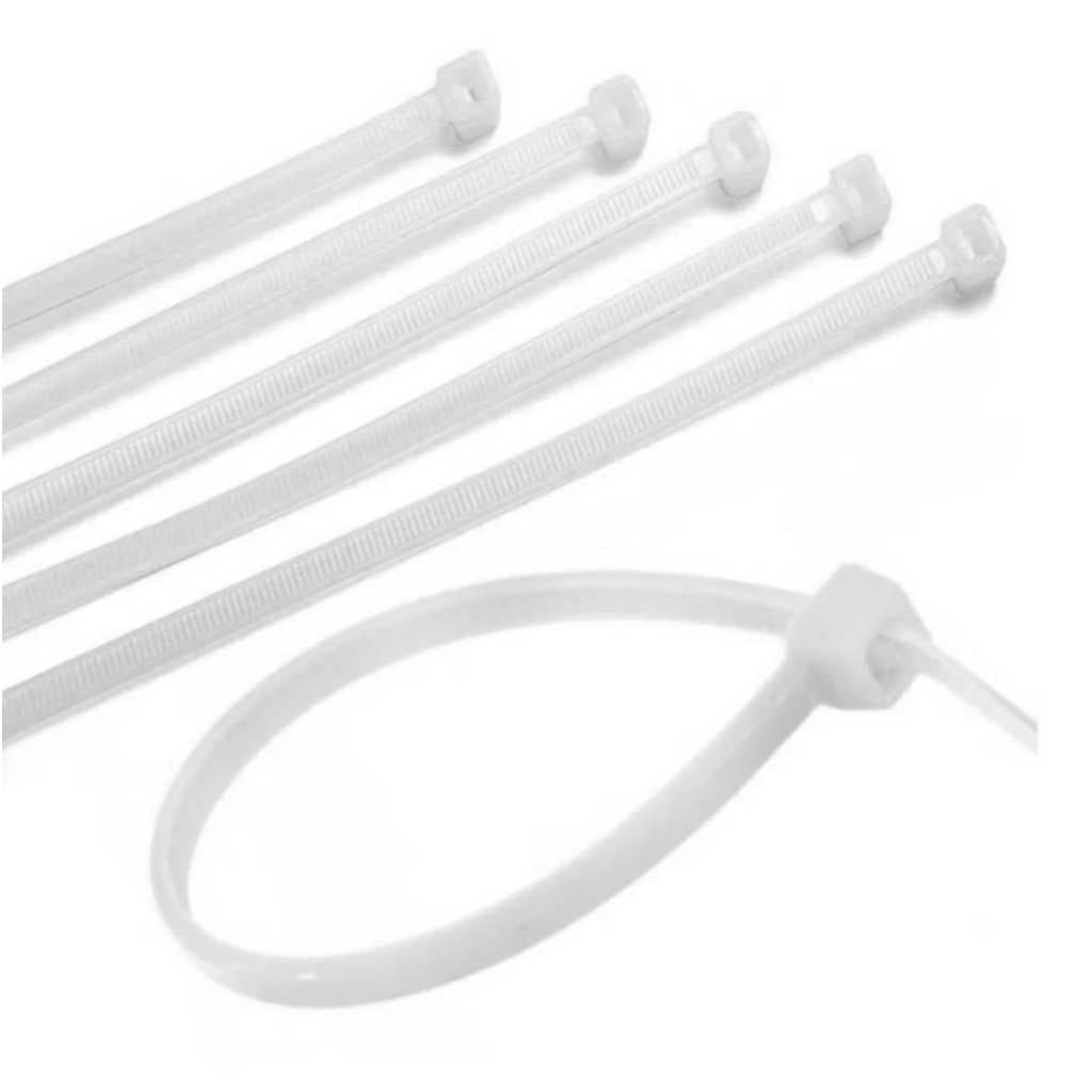 Lacre De Segurança Abraçadeira De Nylon Fertak Tools (Enforca Gato) 4,8x100mm Branco 100 Peças Resistente
