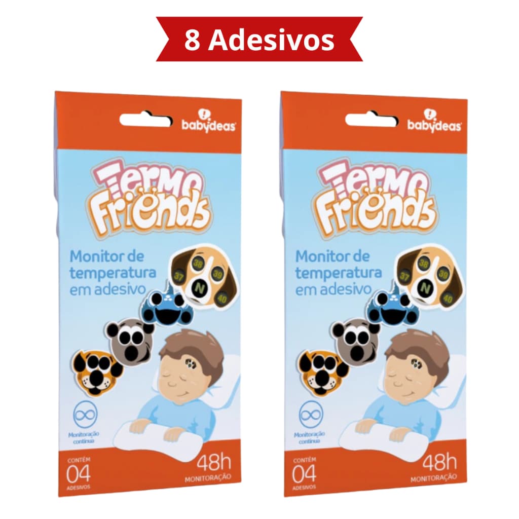 Kit Adesivo Monitor Temperatura Bebê Termômetro Infantil Febre Descartáveis - Termo Friends Babydeas