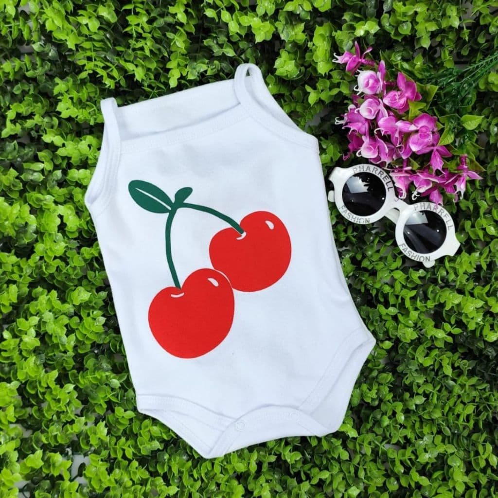 Body Alcinha Bebe Menina  Roupa Verão Estampado 100% Suedine