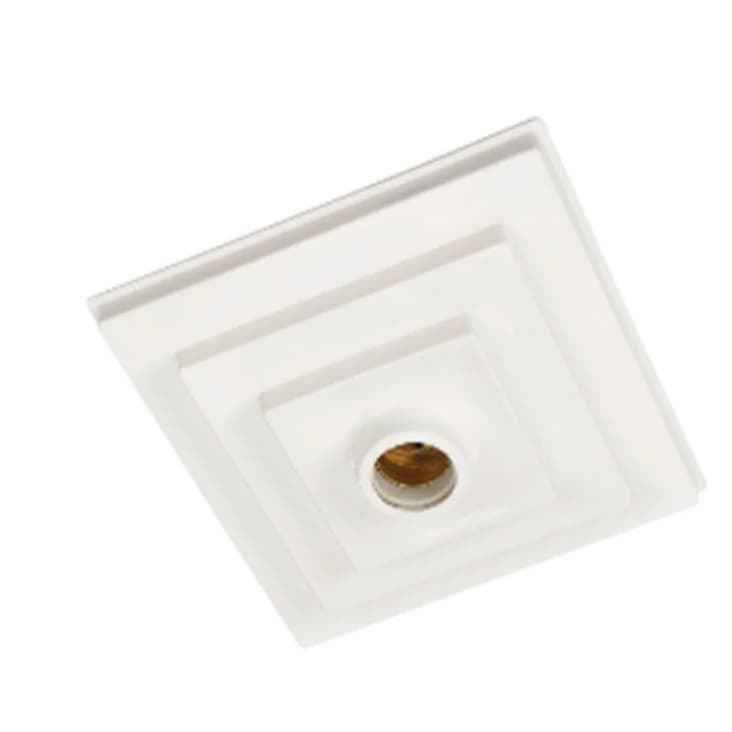 PLAFON COM SOQUETE PORCELANA QUADRADO BRANCO 19CM