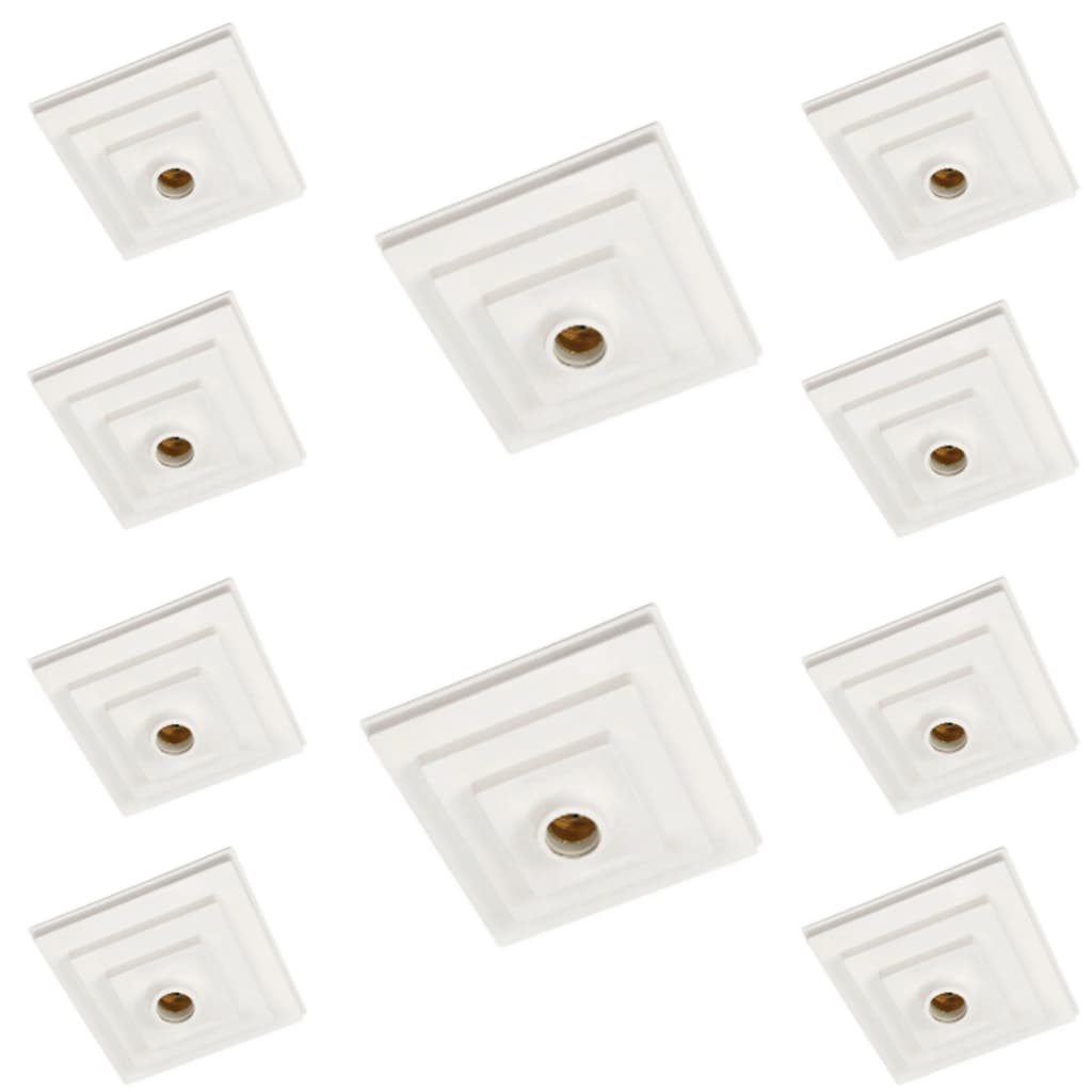 KIT 10 UNIDADES PLAFON COM SOQUETE PORCELANA QUADRADO BRANCO 19CM