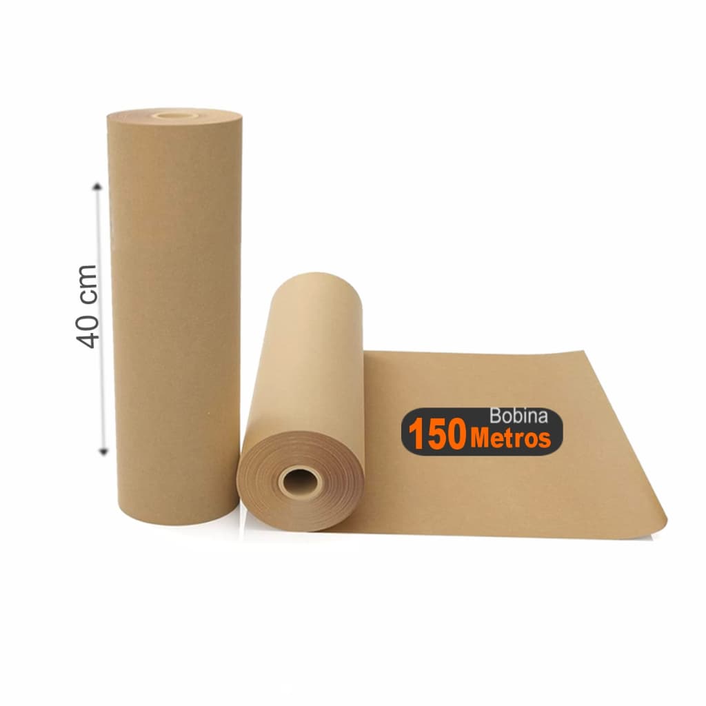 Bobina de Papel Kraft 40cm X 150 Metros Rolo 4.8kg 80 Gramas Embalagem Caixa Correios