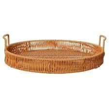 Bandeja De Café da Manhã Porta Temperos Com Alça Vime Decorativa Mesa Cozinha Luxo