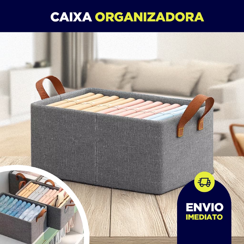 Caixa Organizador Grande de Armazenagem de Roupas Dobrável para Armários Gavetas e Guarda-Roupas
