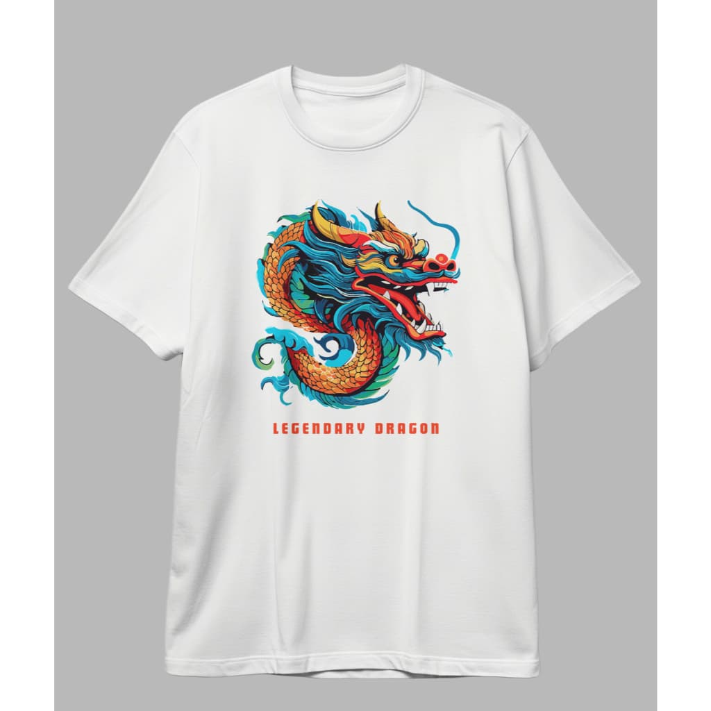 Camiseta Oversized Estampa Legendary Dragon Casual Confortável Cores