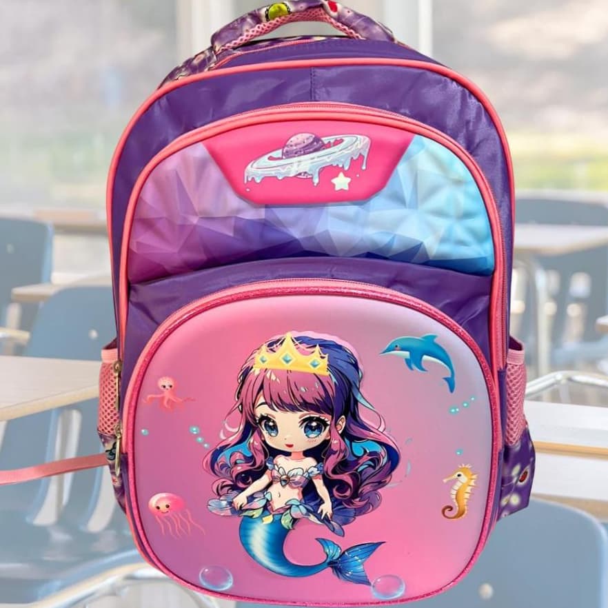 Mochila Grande Sereia 3D Perfeita - Alta Qualidade