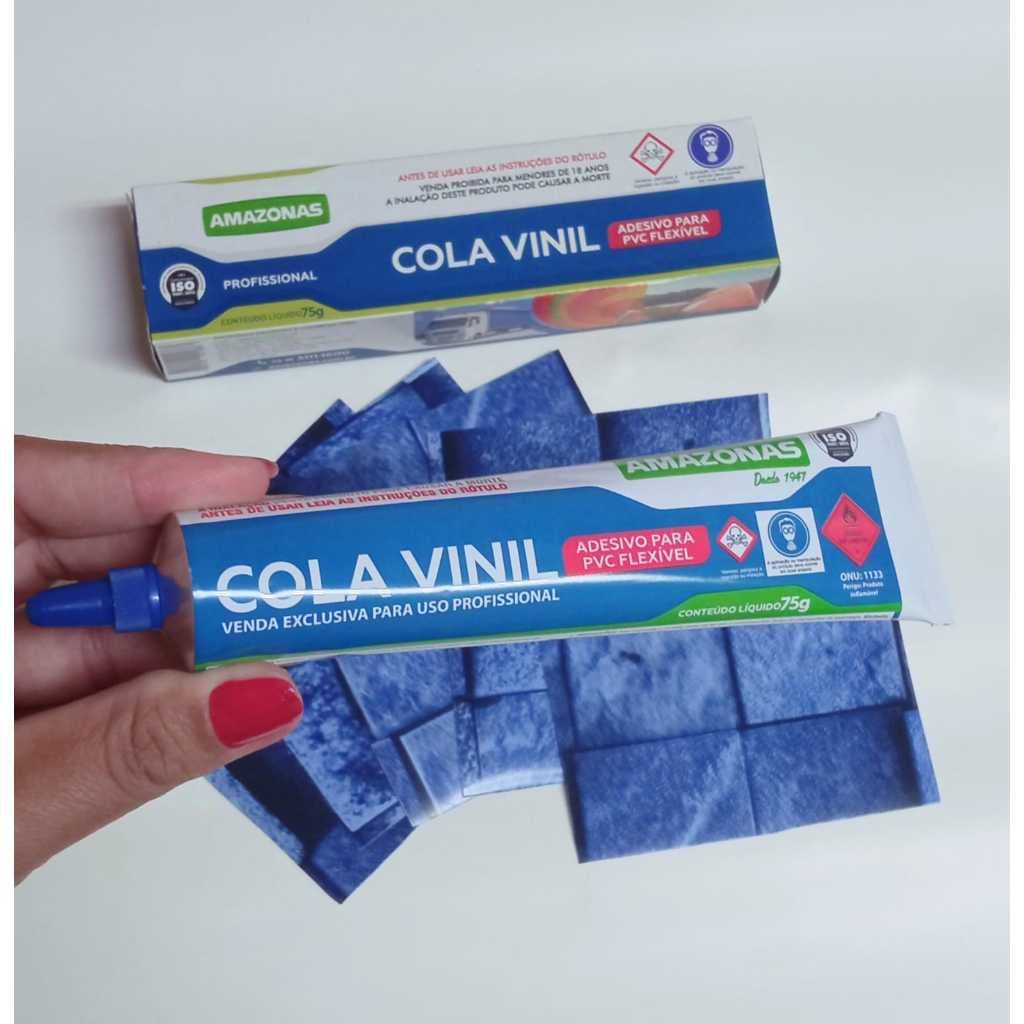 Remendo para Piscinas e Produtos Infláveis - Kit com Faixa de Vinil 10x10 + Cola 75gr Cores Variadas