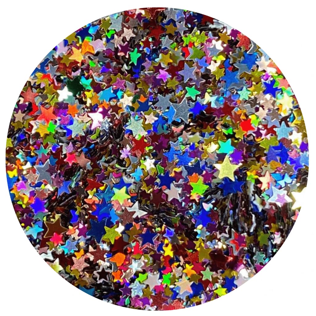 Glitter Estrelas Coloridas Maquiagem Unhas Vela Resina 3g