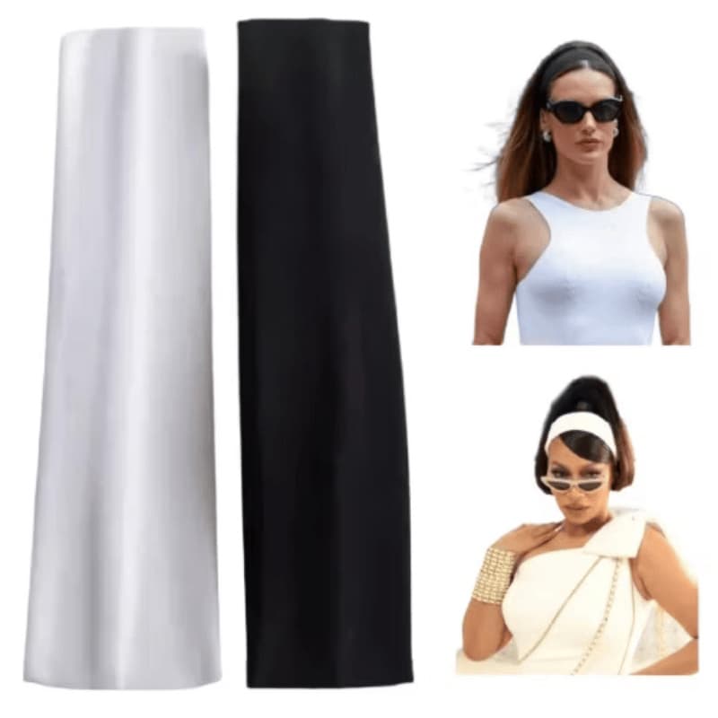 kit 2 Faixa de Cabelo Branca e Preta Esportiva Yoga  - ENVIO IMEDIATO