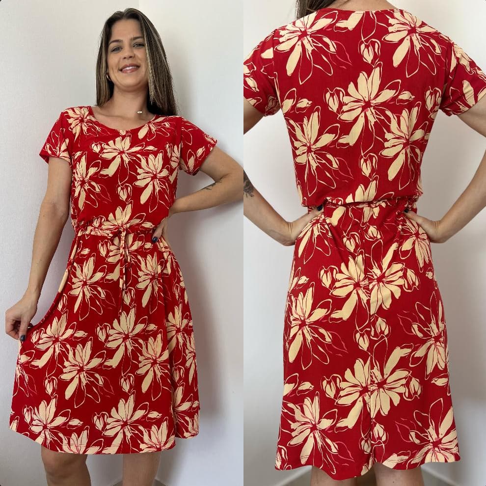 Vestido  KIT com 3 e 5 Regulável na Cintura com Cordinha Com Mangas