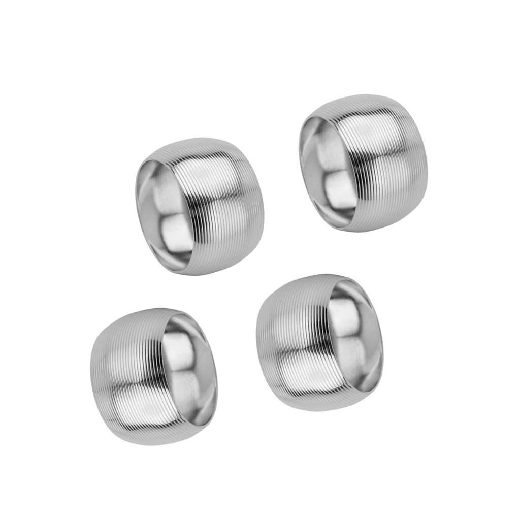Conjunto 4 Anéis para Guardanapo de Aço Niquelado Circle Prata 4,5cm - Lyor
