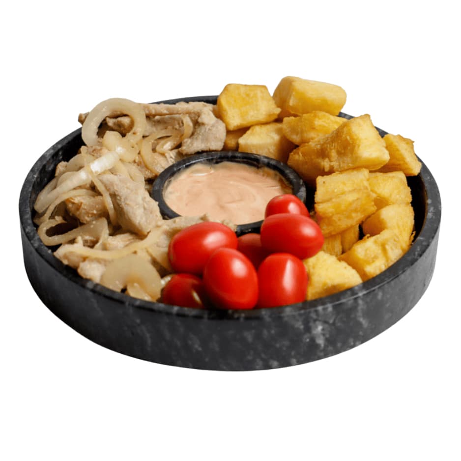 Gamela Petisqueira 20x20Cm Pedra Sabão Com Divisões Churrasco Frios Aperitivos