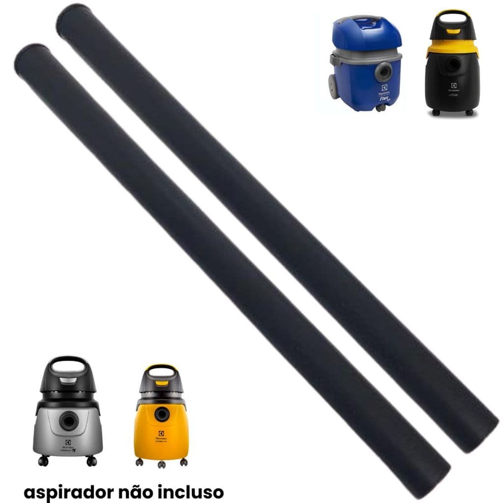 2 Tubo Extensor Prolongador Preto Aspirador Wap Gt30n, Gt20n e Flex