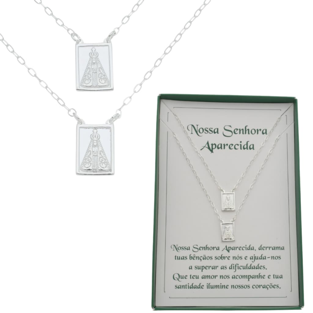 Presente Escapulário N.s Aparecida Prata 925 Colar Garantia