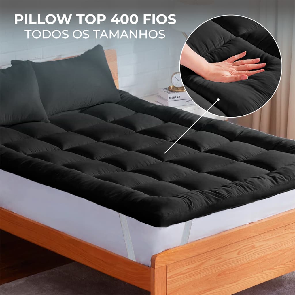 Pillow Top Extra Macio 400 Fios Protetor de Colchão King Queen Casal Solteiro