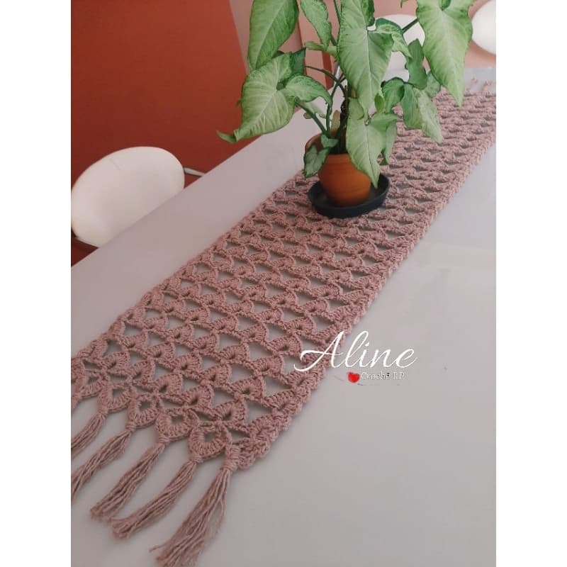 Trilho de Mesa Luna de Crochê - Caminho de Mesa de Crochê