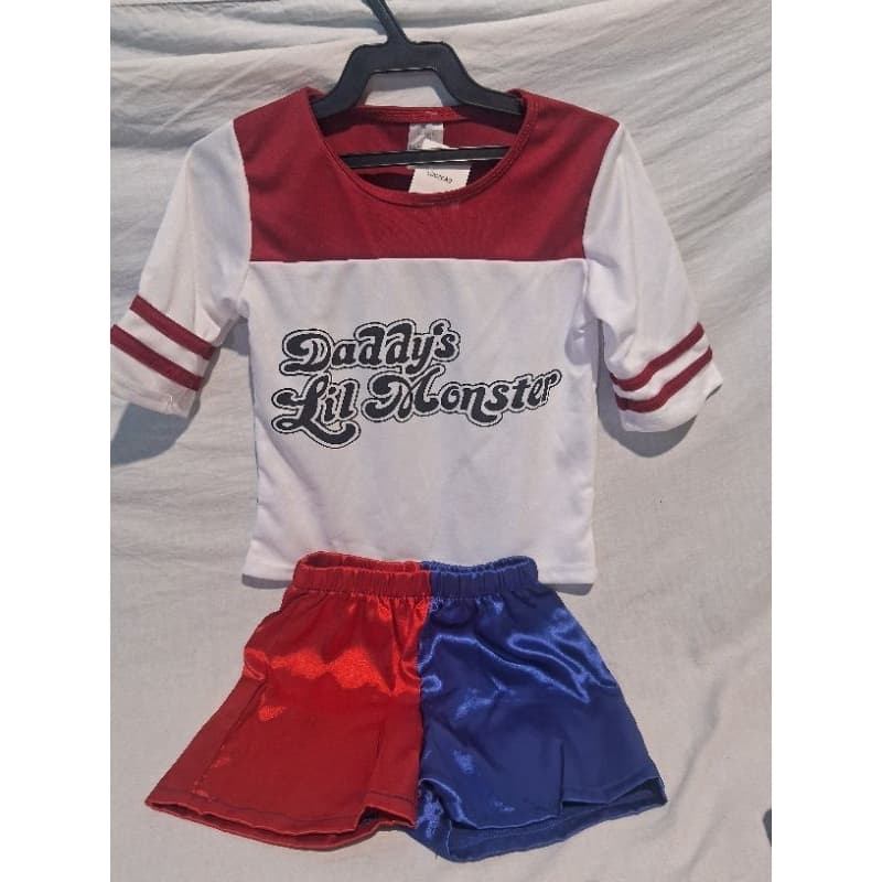 Fantasia Alerquina Shorte e Camiseta Para Festa Fantasia Infantil Tam P Para Crianças De 02 a 03 anos