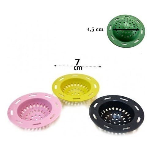 12 Ralo de Pia Plástico Japonês 7 cm Para Cozinha Colorido