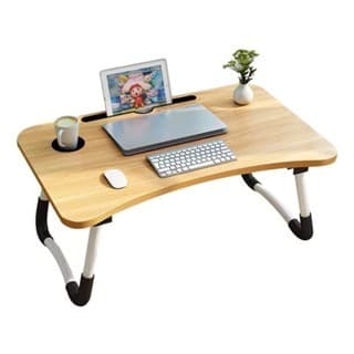Mesa Portátil de Madeira Dobrável - Para Estudo e Lazer - Suporte de Notebook para Cama e Sofá