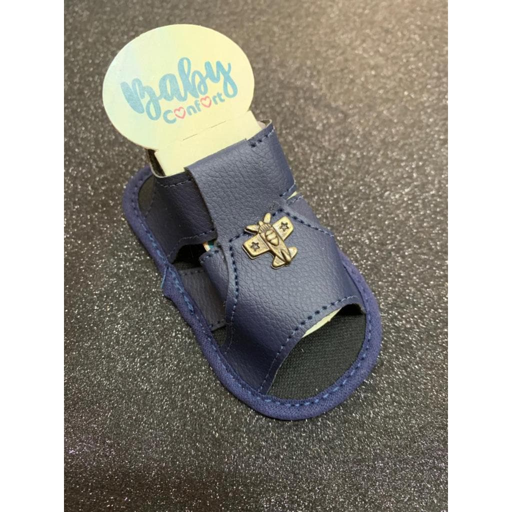 Sapatinho de bebê recém nascido - Kit 2 pares Sandália Marinho e Tênis Branco Masculino