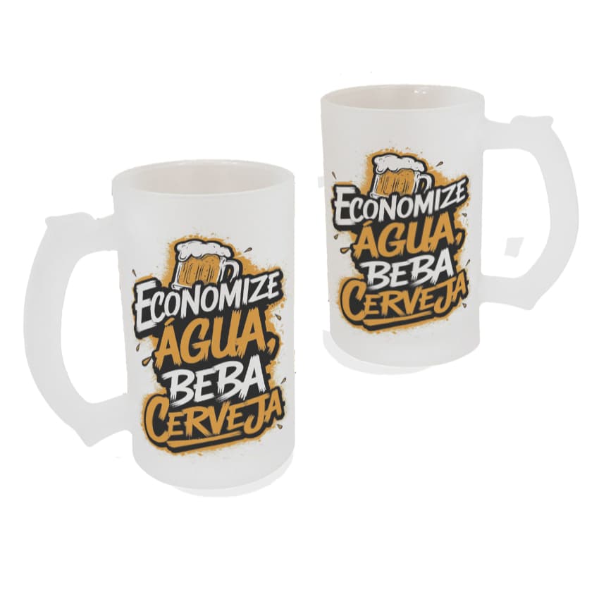 Caneca de Chopp 500ml com Frase Economize Água Beba Cerveja