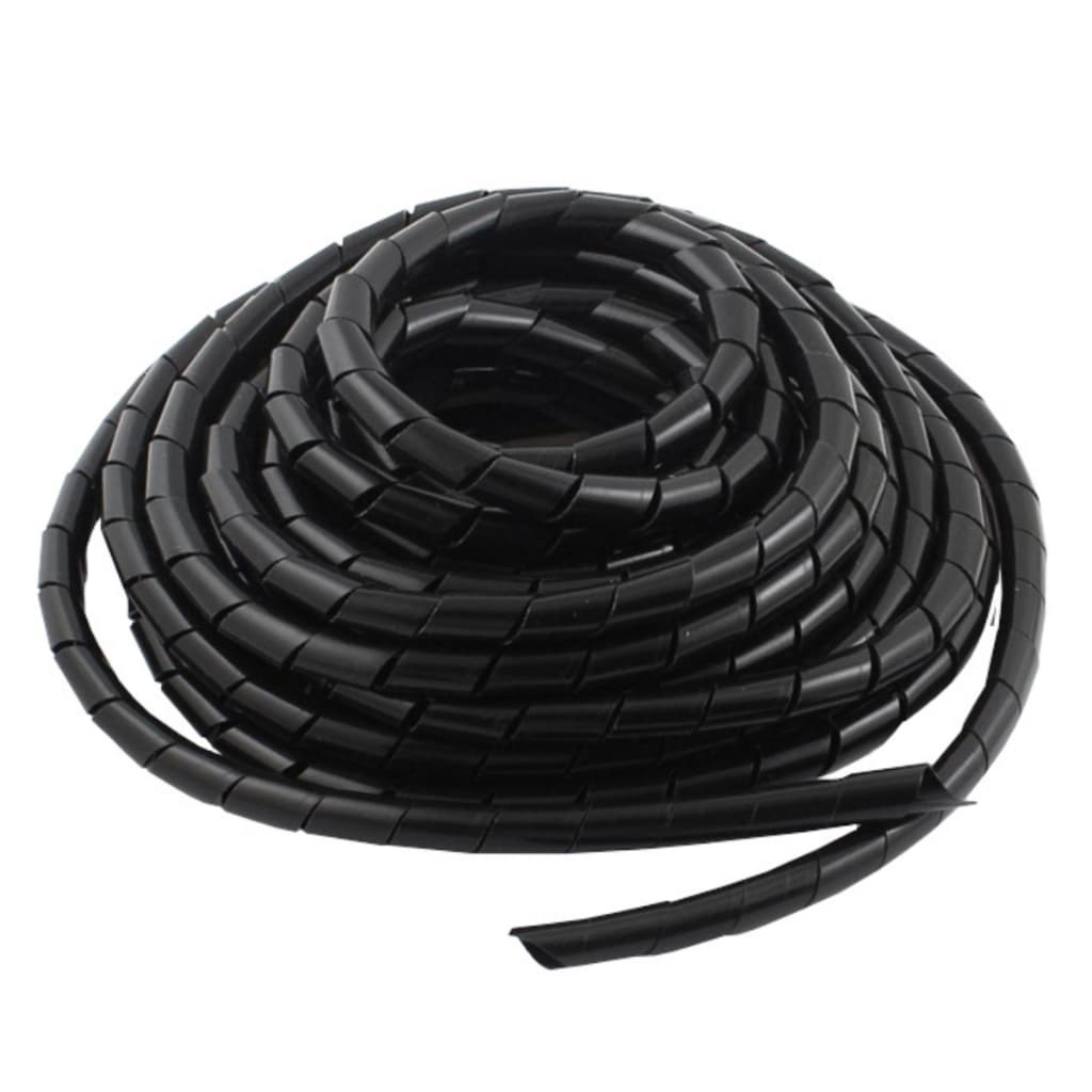 Organizador De Fios E Cabos Espiral 10 Mts - 10mm - Preto