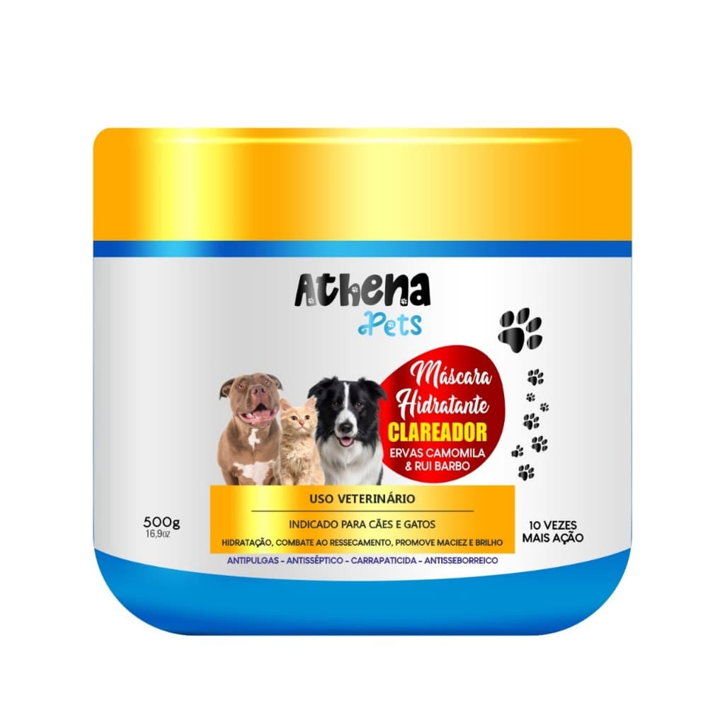 Mascara  Pet p Cachorro e Gato Clareadora Extrato Camomila e  Hidratante 500g  Linha Pet Shop