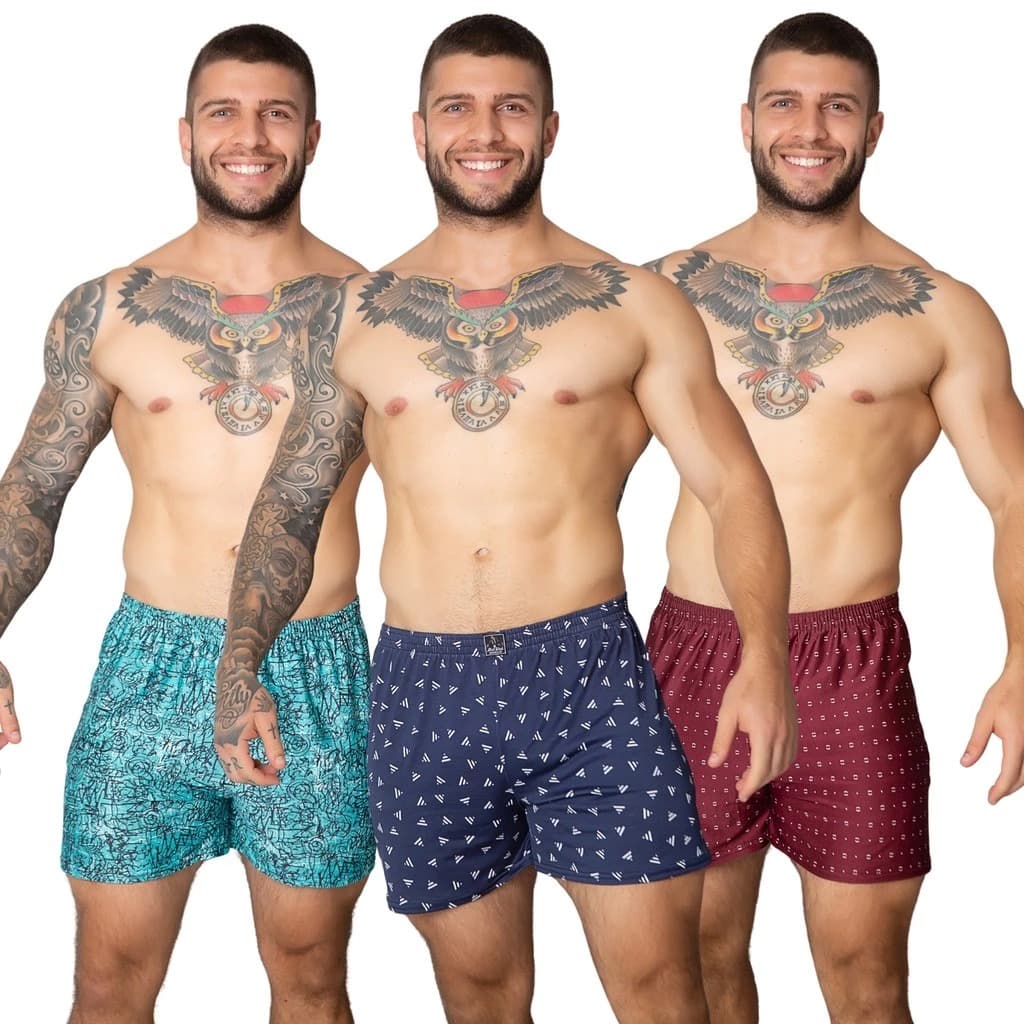 Kit 10 Cueca Samba Canção Short Pijama Para Homens de Liganete Estampada Oferta